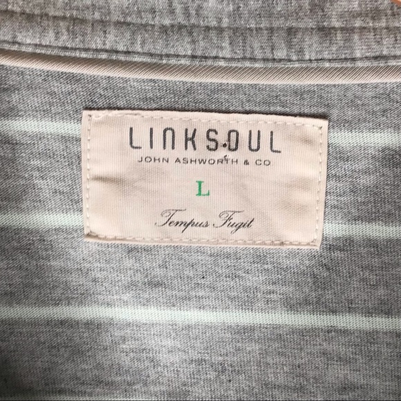 Linksoul Polo Shirt Cotton Performance Golf Shirt Brown Stripes Men’s Large - Picture 4 of 11
